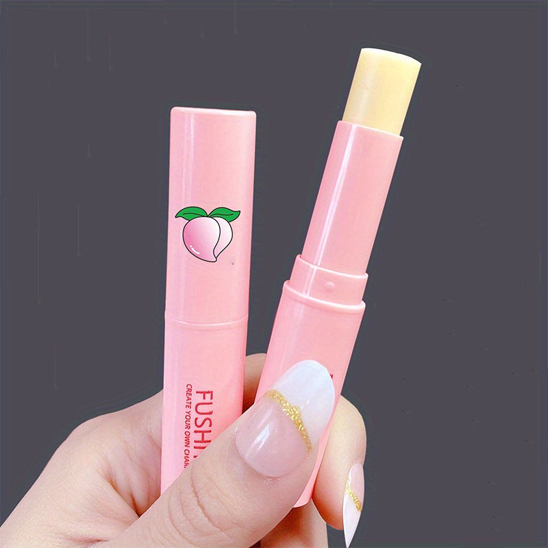 Peach Color Changing Lip Balm, Moisturizing And Hydrating, Lightening Lip Lines, Anti Dryness And Chapped Lip Lotion Valentine's Day Gifts Contain Plant Squalane