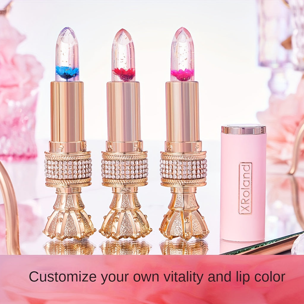 Enchanting Flower Petal Temperature-Responsive Lip Gloss - Deeply Moisturizing, Color-Transforming, Non-Transfer Formula with Crystal Clear Water-Gloss Finish - Perfect for Autumn and Winter