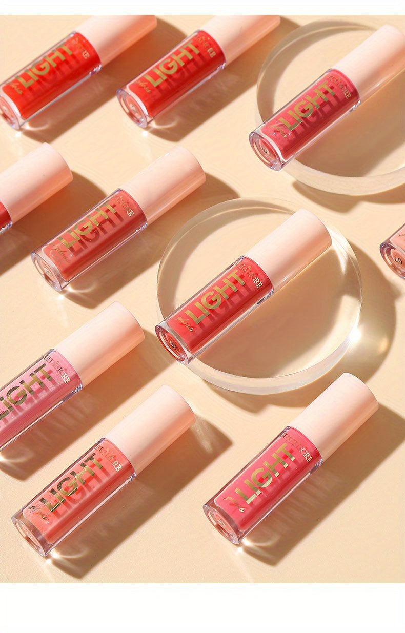 12 Colors Pearlescent Moisturizing Lip Gloss - Lustrous Mirror Nude Lip Stain with Natural Lip Oil for Valentine's Day Gifts