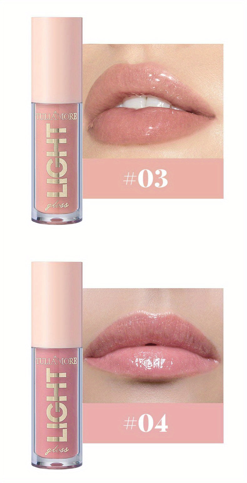 12 Colors Pearlescent Moisturizing Lip Gloss - Lustrous Mirror Nude Lip Stain with Natural Lip Oil for Valentine's Day Gifts