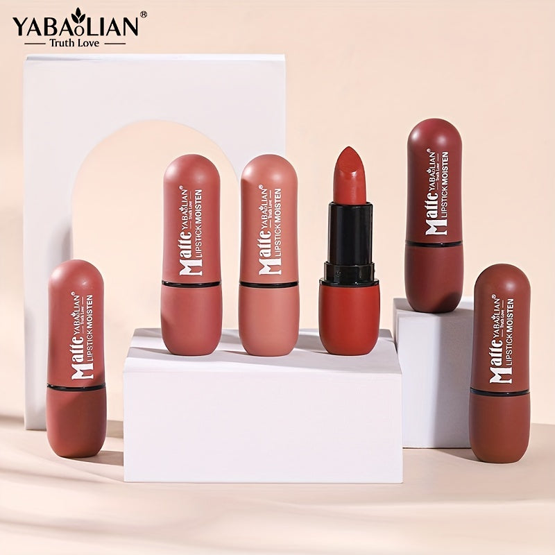 6-Color Matte Velvet Lipsticks, Color Rendering Lip Tint, Long Lasting Waterproof And Smudge Proof Lipsticks YABAOLIAN
