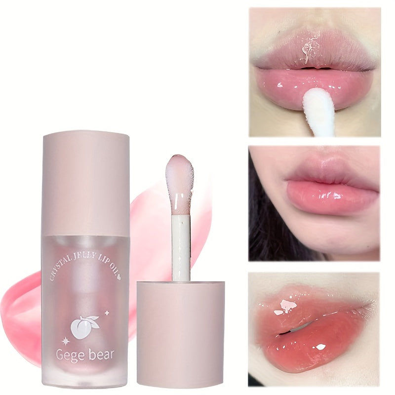 Peach Flavor Plumping Lip Gloss - Lip Glosses with Moisturizing, Water Glow Crystal Jelly Formula, Fading Lip Lines, and Valentine's Day Gift Idea for Music Festival Goers