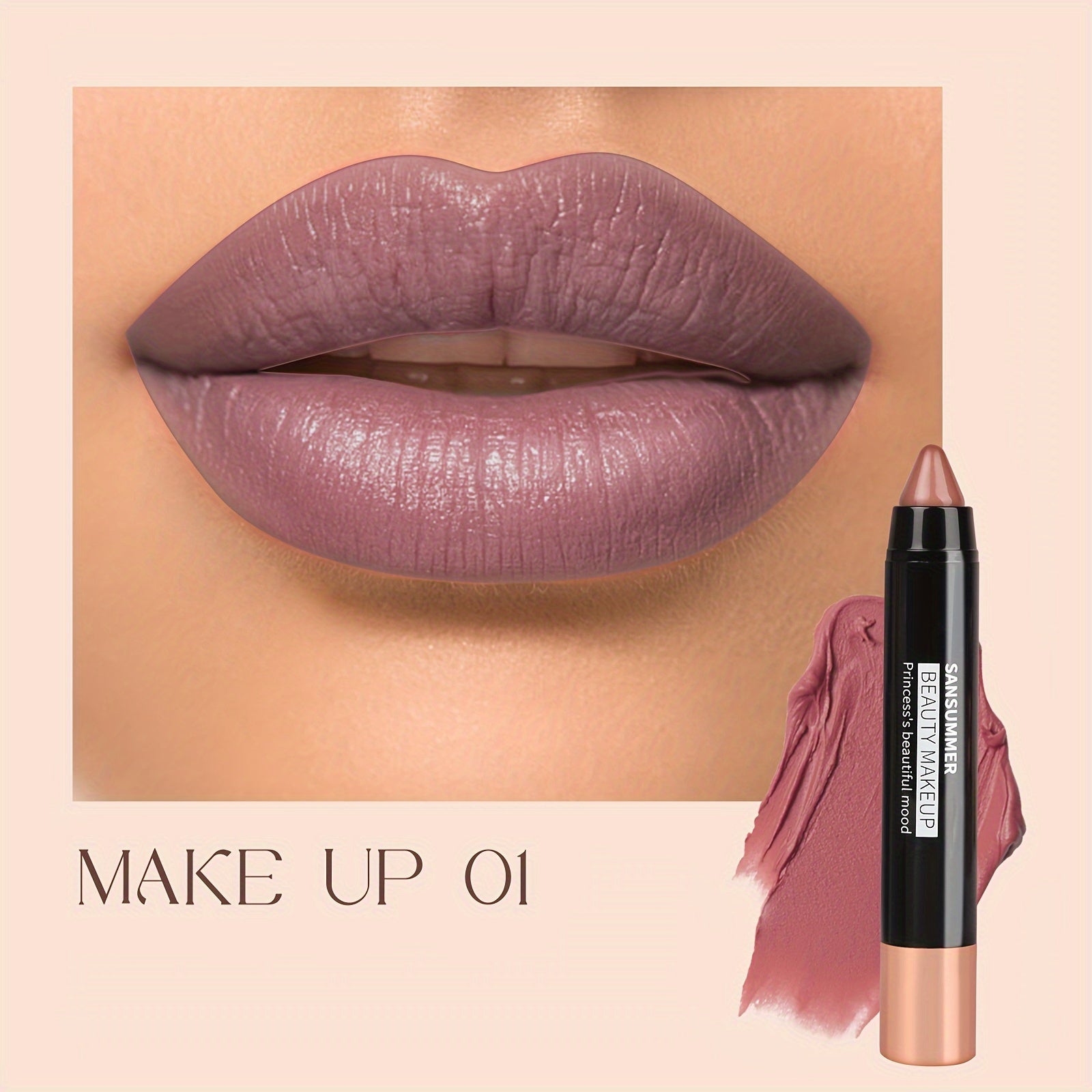 8-Color Moisturizing Lipstick Crayon - Long-lasting, Waterproof, Smooth, Fuller Effect - Professional Lip Makeup Valentine's Day Gifts