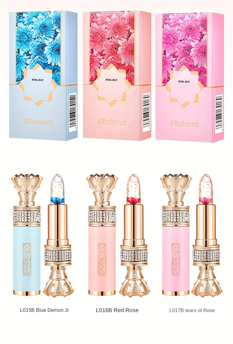 Enchanting Flower Petal Temperature-Responsive Lip Gloss - Deeply Moisturizing, Color-Transforming, Non-Transfer Formula with Crystal Clear Water-Gloss Finish - Perfect for Autumn and Winter
