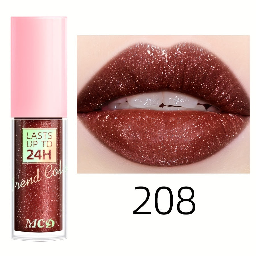 Glitter Lip Glaze Long Lasting Waterproof Liquid Lipstick Dewy Finish Lip Oil Lip Tint Moisturizing Lip Balm Highly Pigmented For Music Festival