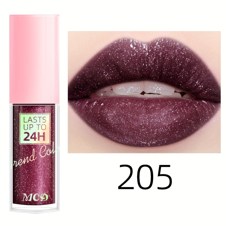 Glitter Lip Glaze Long Lasting Waterproof Liquid Lipstick Dewy Finish Lip Oil Lip Tint Moisturizing Lip Balm Highly Pigmented For Music Festival
