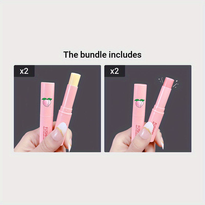 Peach Color Changing Lip Balm, Moisturizing And Hydrating, Lightening Lip Lines, Anti Dryness And Chapped Lip Lotion Valentine's Day Gifts Contain Plant Squalane