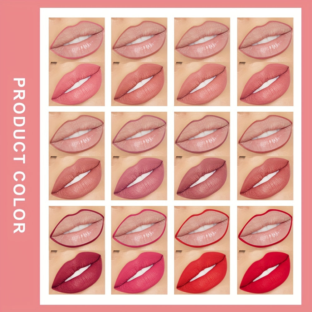 Long-Lasting Matte Velvet Lip Pencil - Waterproof Lip Liner Pencil for Women - Automatic Twist-Up Lip Contour in Rosewood Soft Pink Shade