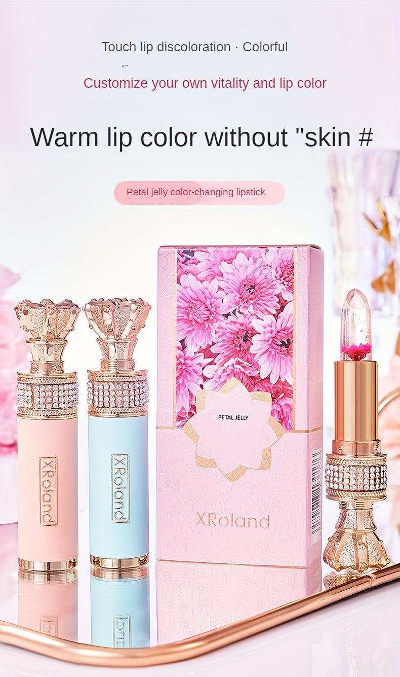 Enchanting Flower Petal Temperature-Responsive Lip Gloss - Deeply Moisturizing, Color-Transforming, Non-Transfer Formula with Crystal Clear Water-Gloss Finish - Perfect for Autumn and Winter