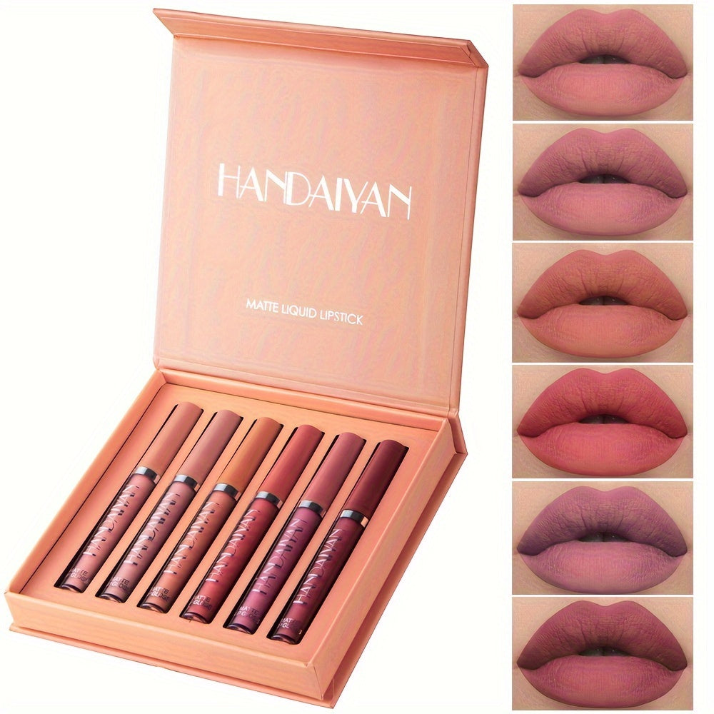 6pcs Matte Liquid Lipstick Makeup Set, Matte Liquid Long-Lasting Wear Non-Stick Cup Not Fade Waterproof Lip Gloss