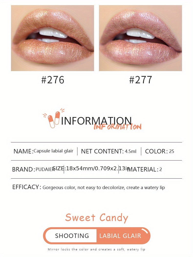 Capsule Lip Stain Non Stick Cup Non Fade Lip Gloss Mirror Glow Valentine's Day Gifts For Music Festival