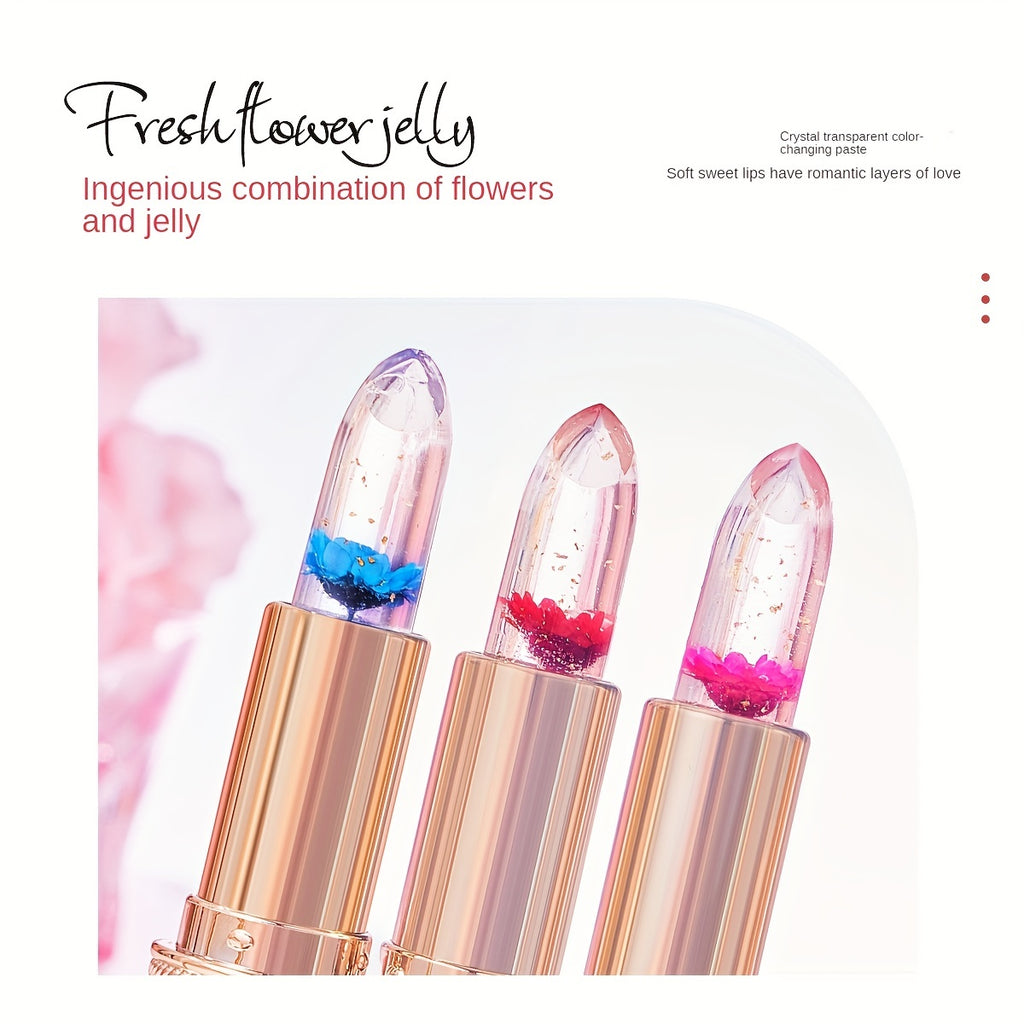 Enchanting Flower Petal Temperature-Responsive Lip Gloss - Deeply Moisturizing, Color-Transforming, Non-Transfer Formula with Crystal Clear Water-Gloss Finish - Perfect for Autumn and Winter