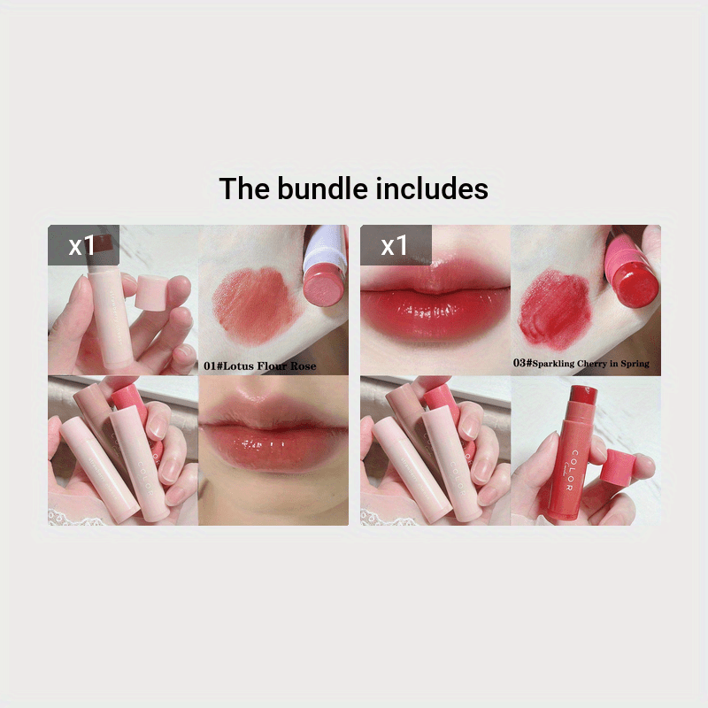 3 Color Moisturizing Lip Balm Tinted, Long-lasting Color Lifting Lightening Lip Line Soft Lipstick Valentine's Day Gifts