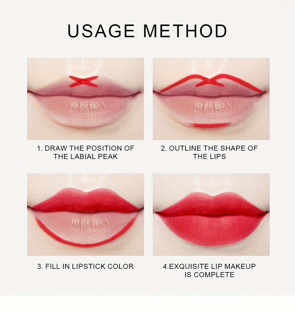 Long-Lasting Matte Velvet Lip Pencil - Waterproof Lip Liner Pencil for Women - Automatic Twist-Up Lip Contour in Rosewood Soft Pink Shade