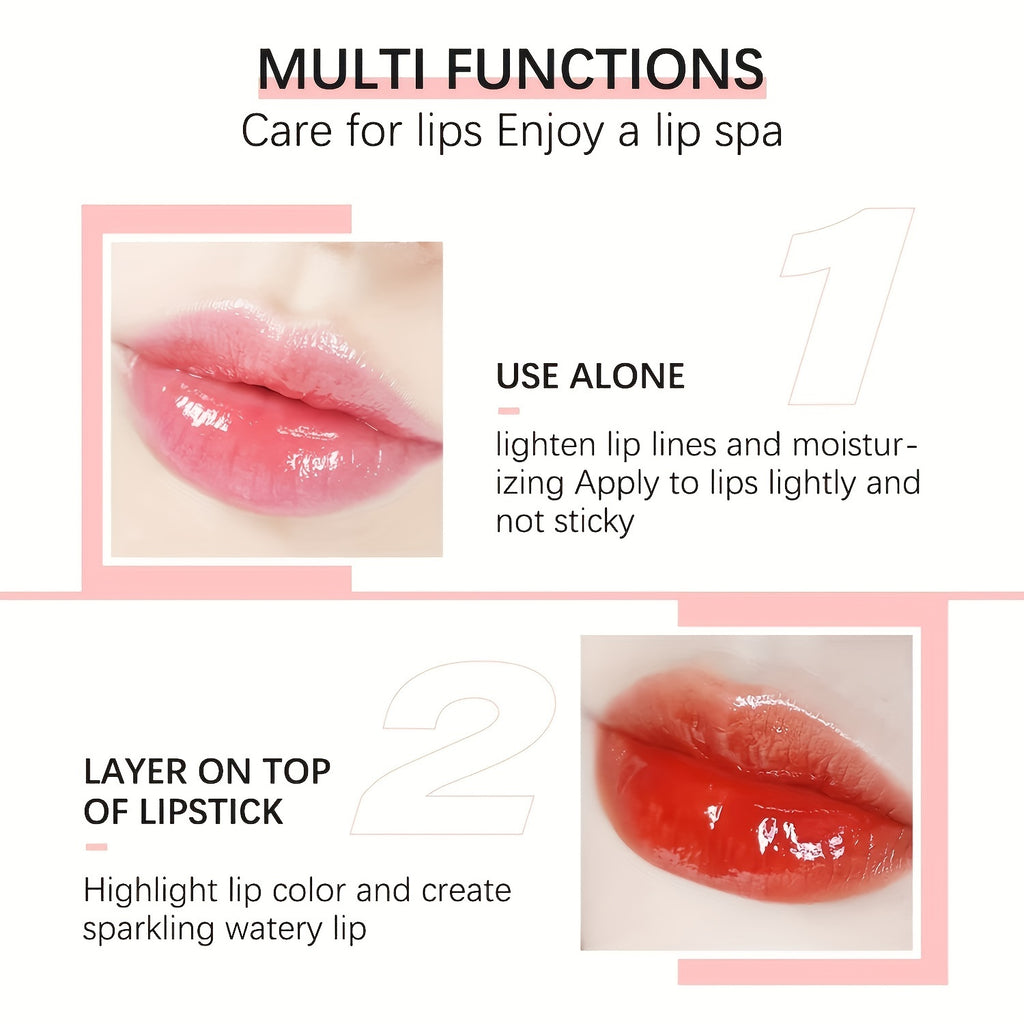 [Buy 1 Get 1 Free]2 PCS Lip Oil, Hydrating Lip Gloss Tinted Lip Balm, Transparent Lip Care With Shiny Big Brush Head, Long Lasting Nourishing Non Sticky Fresh Texture Valentine's Day Gifts