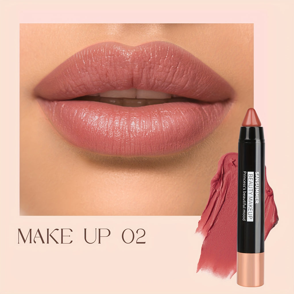 8-Color Moisturizing Lipstick Crayon - Long-lasting, Waterproof, Smooth, Fuller Effect - Professional Lip Makeup Valentine's Day Gifts