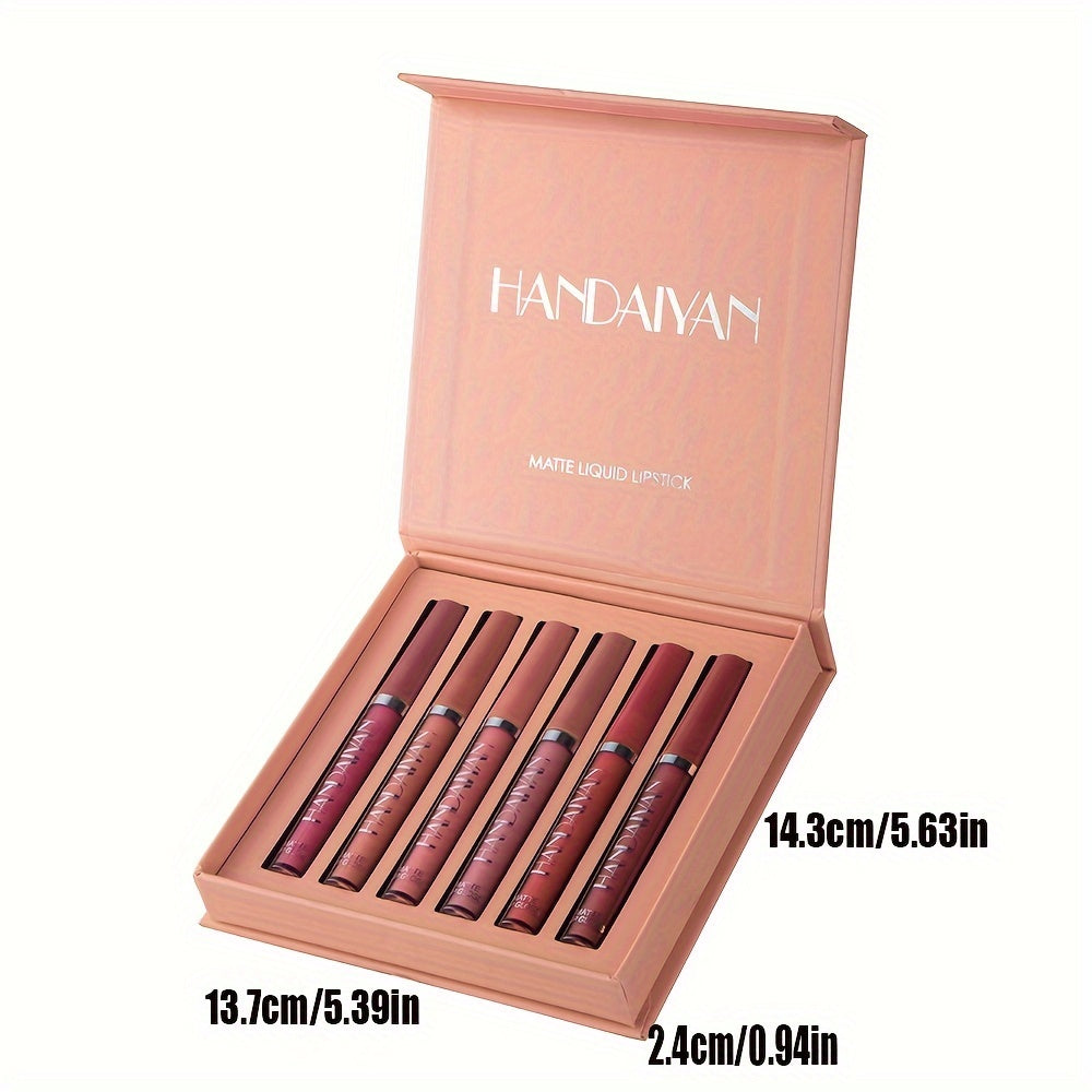 6pcs Matte Liquid Lipstick Makeup Set, Matte Liquid Long-Lasting Wear Non-Stick Cup Not Fade Waterproof Lip Gloss