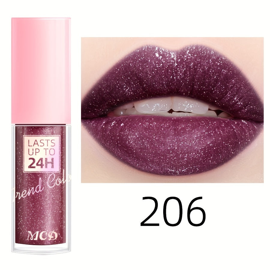 Glitter Lip Glaze Long Lasting Waterproof Liquid Lipstick Dewy Finish Lip Oil Lip Tint Moisturizing Lip Balm Highly Pigmented For Music Festival