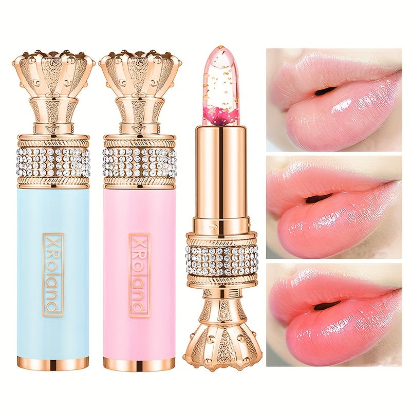 Enchanting Flower Petal Temperature-Responsive Lip Gloss - Deeply Moisturizing, Color-Transforming, Non-Transfer Formula with Crystal Clear Water-Gloss Finish - Perfect for Autumn and Winter
