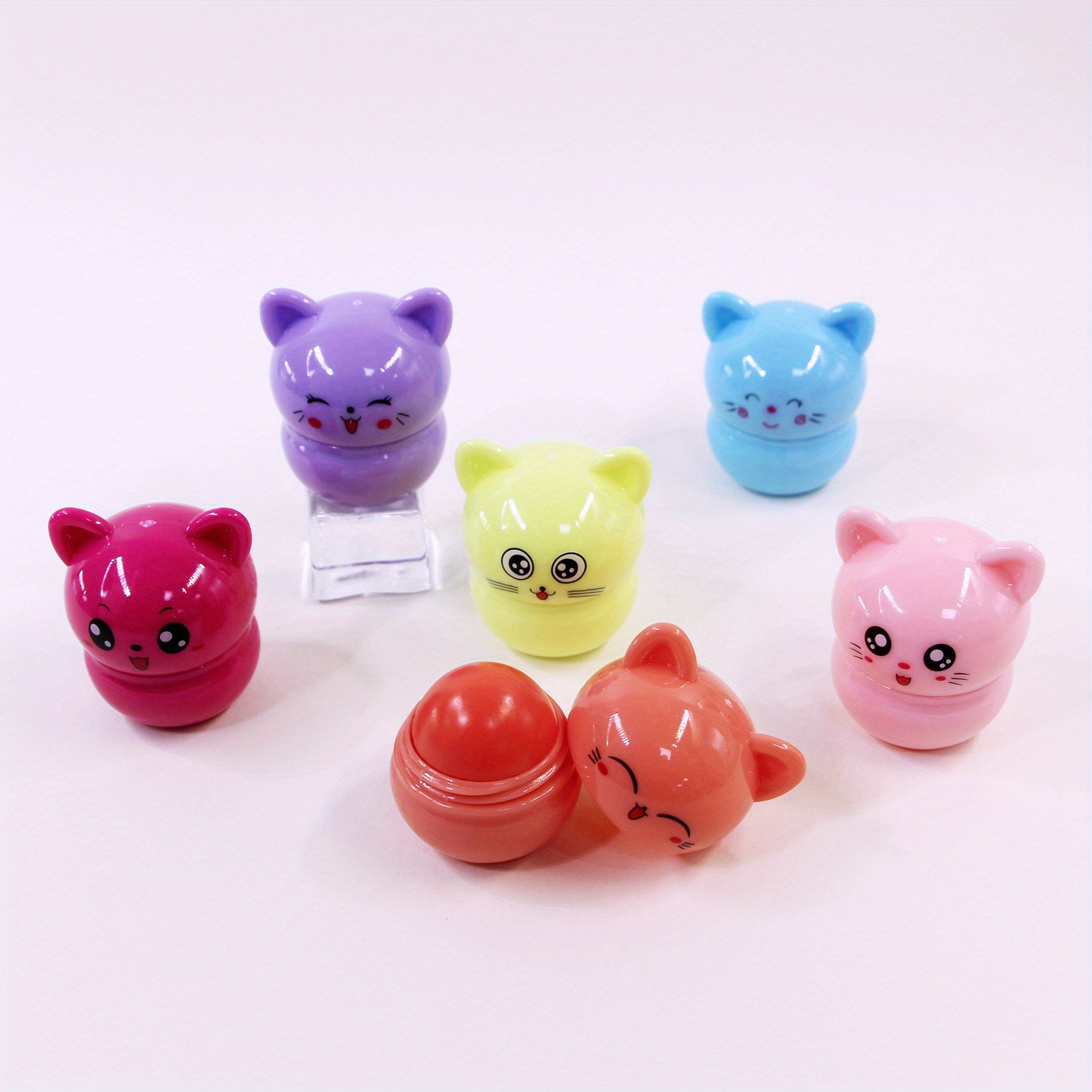 Glossy Multicolor Lip Balm for Soft, Hydrated Lips - All-Skin Friendly with Kitty Charm Packaging, Ideal Valentine’s Gift