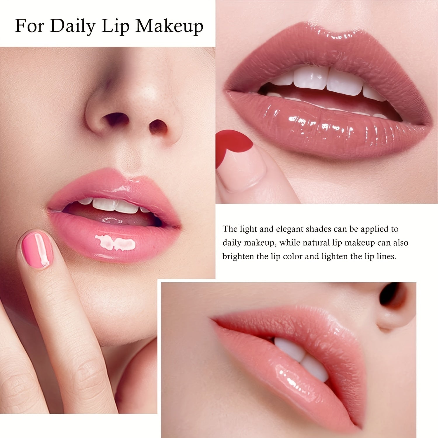 [Buy 1 Get 1 Free]2 PCS Lip Oil, Hydrating Lip Gloss Tinted Lip Balm, Transparent Lip Care With Shiny Big Brush Head, Long Lasting Nourishing Non Sticky Fresh Texture Valentine's Day Gifts