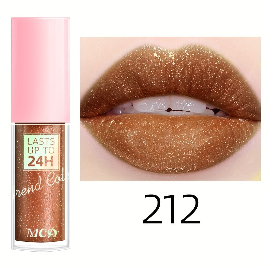 Glitter Lip Glaze Long Lasting Waterproof Liquid Lipstick Dewy Finish Lip Oil Lip Tint Moisturizing Lip Balm Highly Pigmented For Music Festival