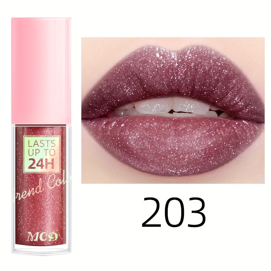 Glitter Lip Glaze Long Lasting Waterproof Liquid Lipstick Dewy Finish Lip Oil Lip Tint Moisturizing Lip Balm Highly Pigmented For Music Festival