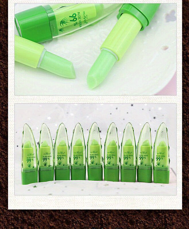 Aloe Vera Lip Balm, Magic Temperature Color Change Lipstick, Hydrating & Moisturizing, Long Lasting Care Lipstick For Women Girls With Plant Squalane
