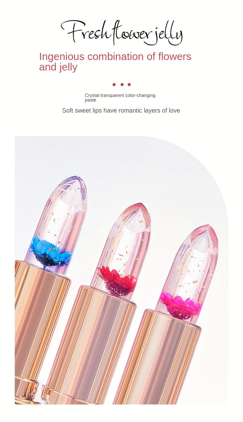 Enchanting Flower Petal Temperature-Responsive Lip Gloss - Deeply Moisturizing, Color-Transforming, Non-Transfer Formula with Crystal Clear Water-Gloss Finish - Perfect for Autumn and Winter