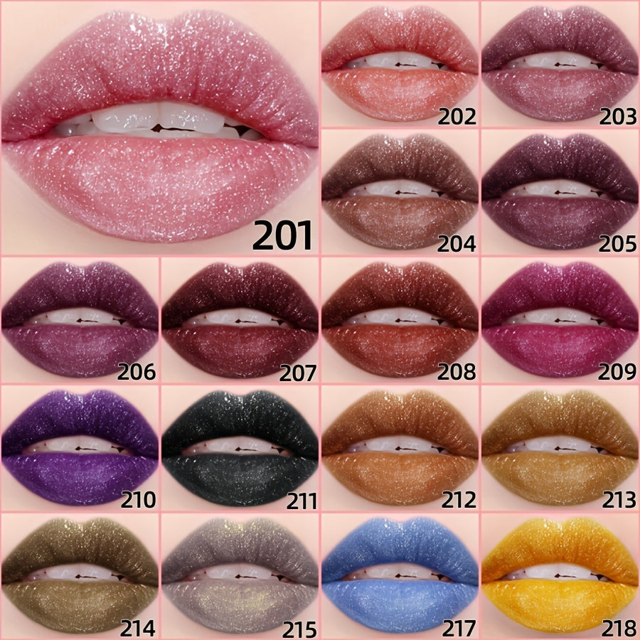 Glitter Lip Glaze Long Lasting Waterproof Liquid Lipstick Dewy Finish Lip Oil Lip Tint Moisturizing Lip Balm Highly Pigmented For Music Festival