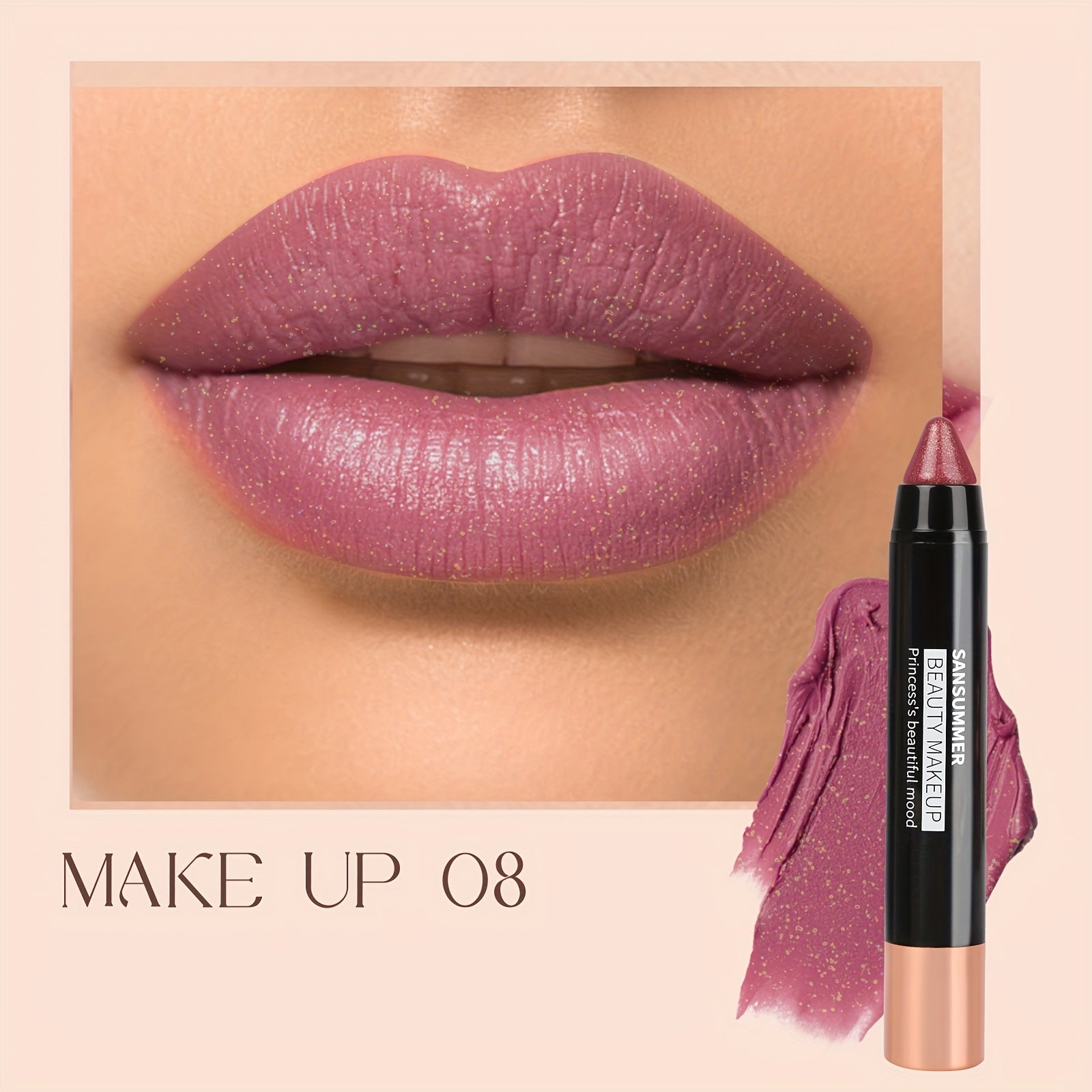 8-Color Moisturizing Lipstick Crayon - Long-lasting, Waterproof, Smooth, Fuller Effect - Professional Lip Makeup Valentine's Day Gifts