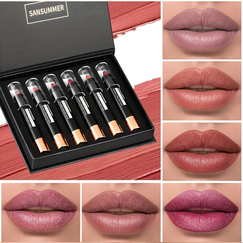 8-Color Moisturizing Lipstick Crayon - Long-lasting, Waterproof, Smooth, Fuller Effect - Professional Lip Makeup Valentine's Day Gifts