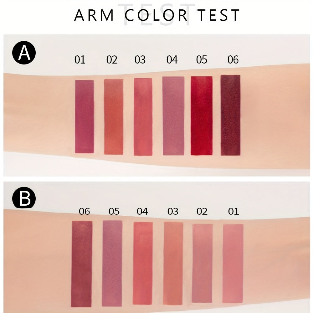 6pcs Matte Liquid Lipstick Makeup Set, Matte Liquid Long-Lasting Wear Non-Stick Cup Not Fade Waterproof Lip Gloss