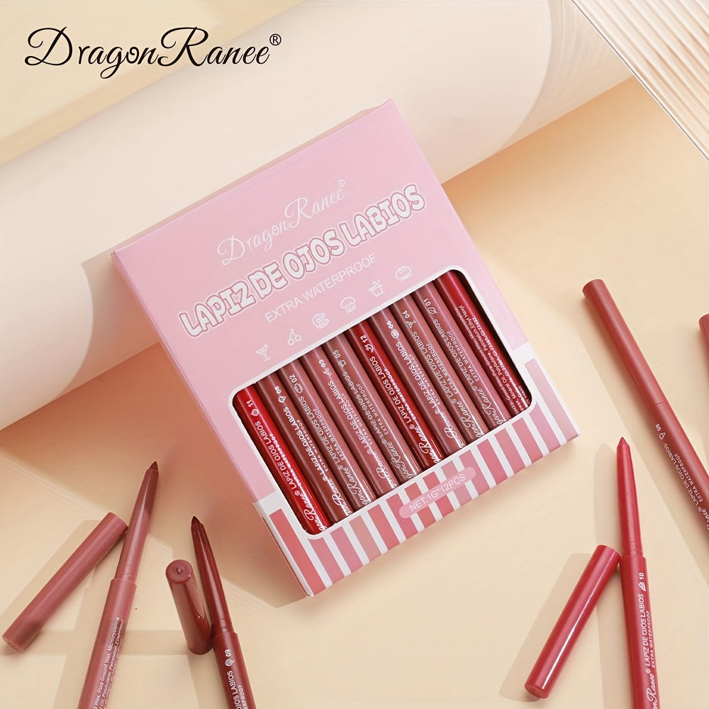 Long-Lasting Matte Velvet Lip Pencil - Waterproof Lip Liner Pencil for Women - Automatic Twist-Up Lip Contour in Rosewood Soft Pink Shade