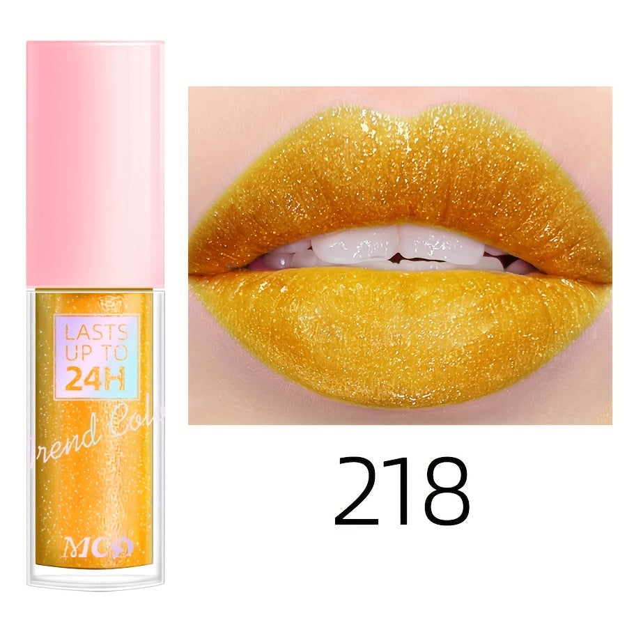 Glitter Lip Glaze Long Lasting Waterproof Liquid Lipstick Dewy Finish Lip Oil Lip Tint Moisturizing Lip Balm Highly Pigmented For Music Festival