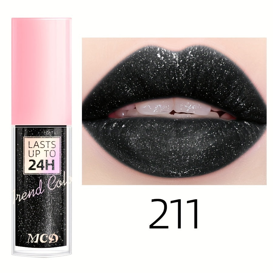Glitter Lip Glaze Long Lasting Waterproof Liquid Lipstick Dewy Finish Lip Oil Lip Tint Moisturizing Lip Balm Highly Pigmented For Music Festival
