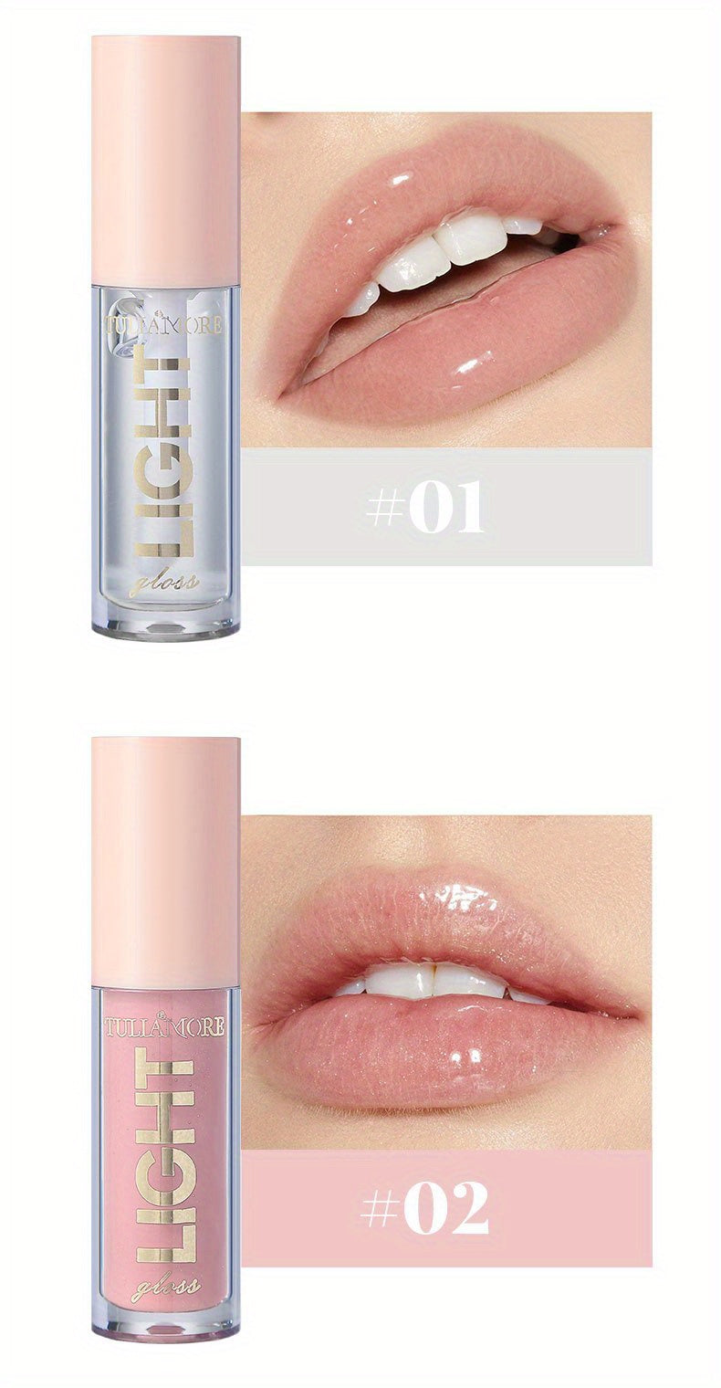 12 Colors Pearlescent Moisturizing Lip Gloss - Lustrous Mirror Nude Lip Stain with Natural Lip Oil for Valentine's Day Gifts