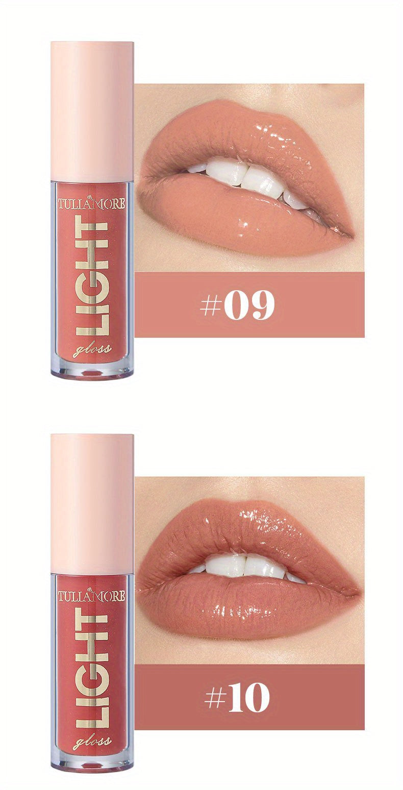12 Colors Pearlescent Moisturizing Lip Gloss - Lustrous Mirror Nude Lip Stain with Natural Lip Oil for Valentine's Day Gifts