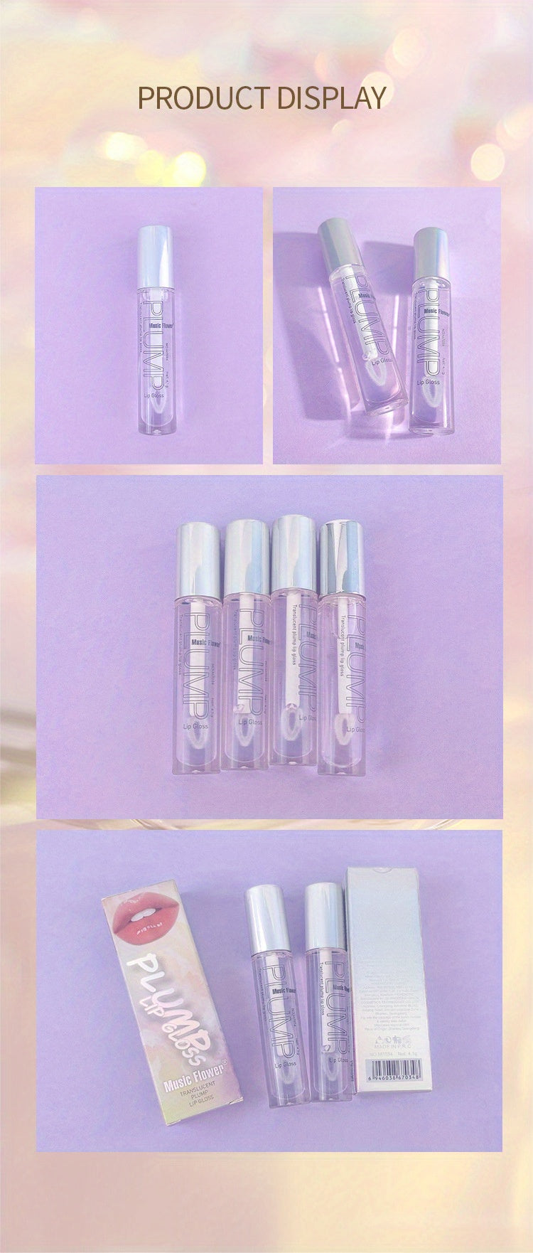 Charming, Smudge-Proof Lip Enhancer Lip Gloss: Shiny Liquid Lipstick & Nourishing Lip Stain Valentine's Day Gifts Contain Plant Squalane