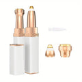 1pc FAMORIAL 2-in-1 Rechargeable 2-in-1 Eyebrow Trimmer & Facial Hair Shaver with Built-in LED Light - Painless Women' Razor for Face, Bikini, Upper Lip, Chin, Arms & Body Hair Removal - Portable Epilation Device Suitable for