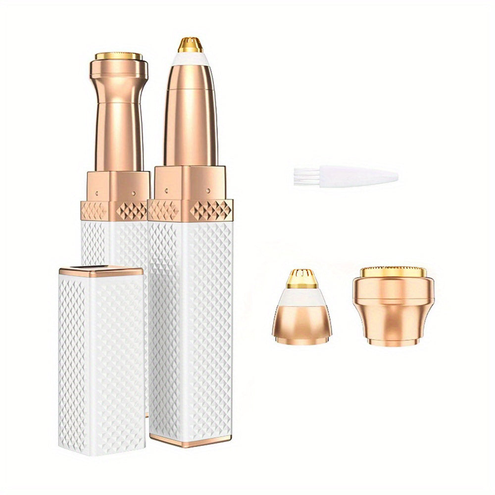 1pc FAMORIAL 2-in-1 Rechargeable 2-in-1 Eyebrow Trimmer & Facial Hair Shaver with Built-in LED Light - Painless Women' Razor for Face, Bikini, Upper Lip, Chin, Arms & Body Hair Removal - Portable Epilation Device Suitable for