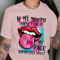 Lip & Letter Print T-shirt, Casual Short Sleeve Crew Neck T-shirt, Women's Clothing