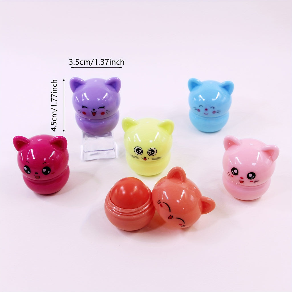 Glossy Multicolor Lip Balm for Soft, Hydrated Lips - All-Skin Friendly with Kitty Charm Packaging, Ideal Valentine’s Gift