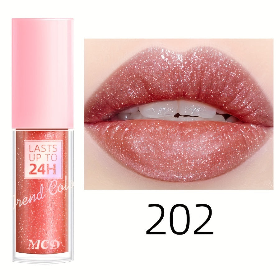 Glitter Lip Glaze Long Lasting Waterproof Liquid Lipstick Dewy Finish Lip Oil Lip Tint Moisturizing Lip Balm Highly Pigmented For Music Festival