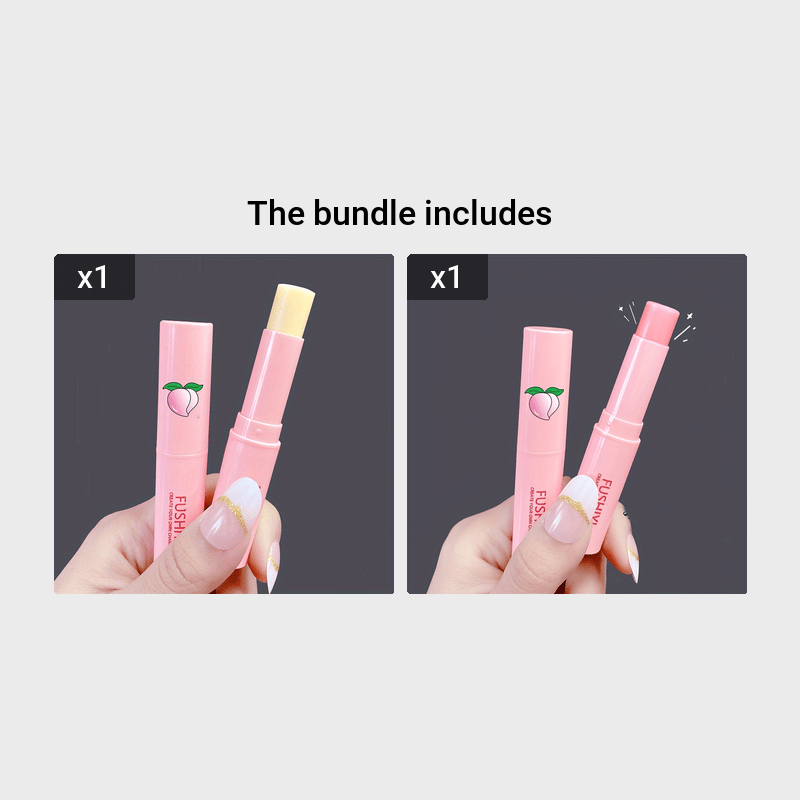 Peach Color Changing Lip Balm, Moisturizing And Hydrating, Lightening Lip Lines, Anti Dryness And Chapped Lip Lotion Valentine's Day Gifts Contain Plant Squalane