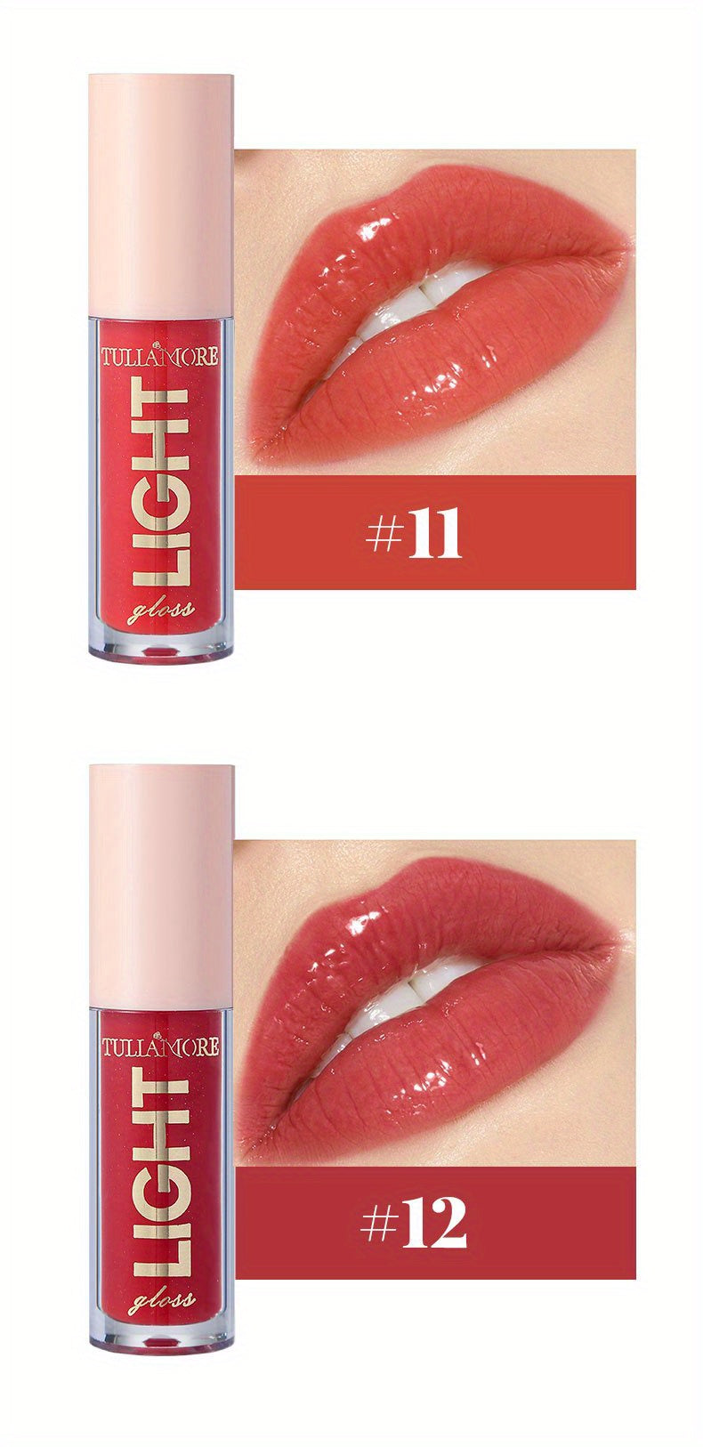 12 Colors Pearlescent Moisturizing Lip Gloss - Lustrous Mirror Nude Lip Stain with Natural Lip Oil for Valentine's Day Gifts