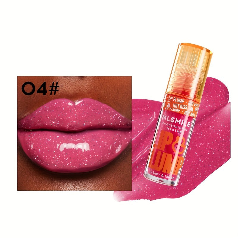 1pc Lip Plumper Gloss, 0.16 Fl Oz Each, 6 Colors, Moisturizing & Volumizing Lip Serum, Shiny Finish, Natural Lip Makeup Enhancer Kit