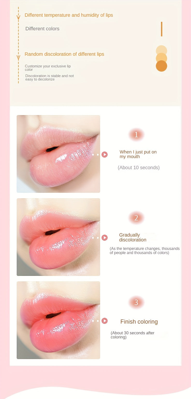 Enchanting Flower Petal Temperature-Responsive Lip Gloss - Deeply Moisturizing, Color-Transforming, Non-Transfer Formula with Crystal Clear Water-Gloss Finish - Perfect for Autumn and Winter
