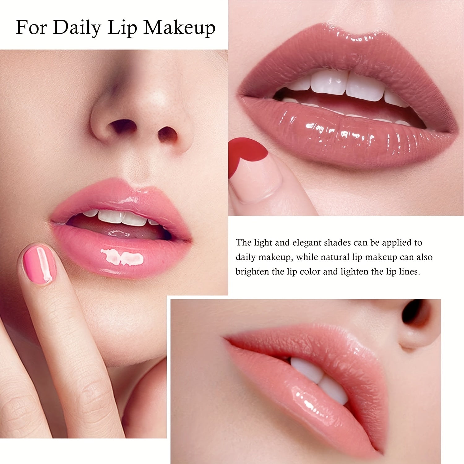 [Buy 1 Get 1 Free]2 PCS Lip Oil, Hydrating Lip Gloss Tinted Lip Balm, Transparent Lip Care With Shiny Big Brush Head, Long Lasting Nourishing Non Sticky Fresh Texture Valentine's Day Gifts