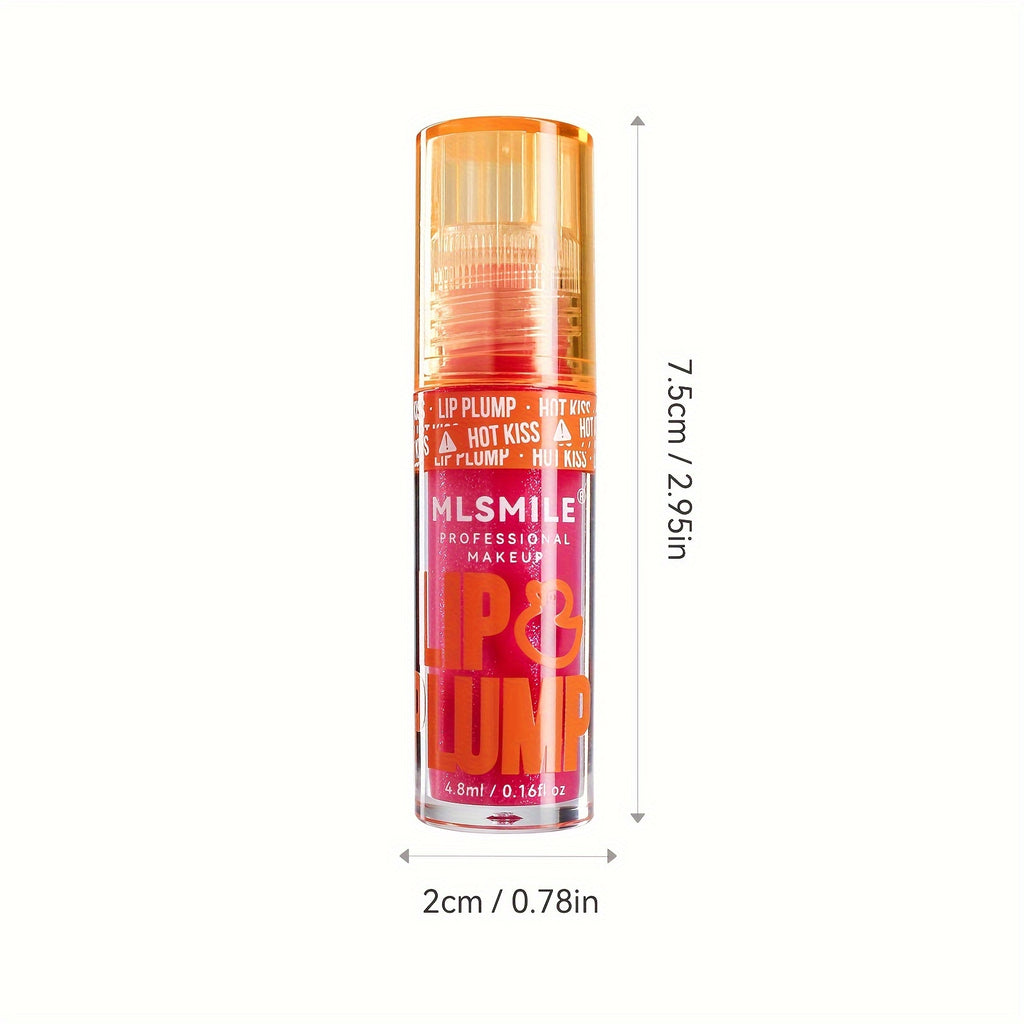 1pc Lip Plumper Gloss, 0.16 Fl Oz Each, 6 Colors, Moisturizing & Volumizing Lip Serum, Shiny Finish, Natural Lip Makeup Enhancer Kit